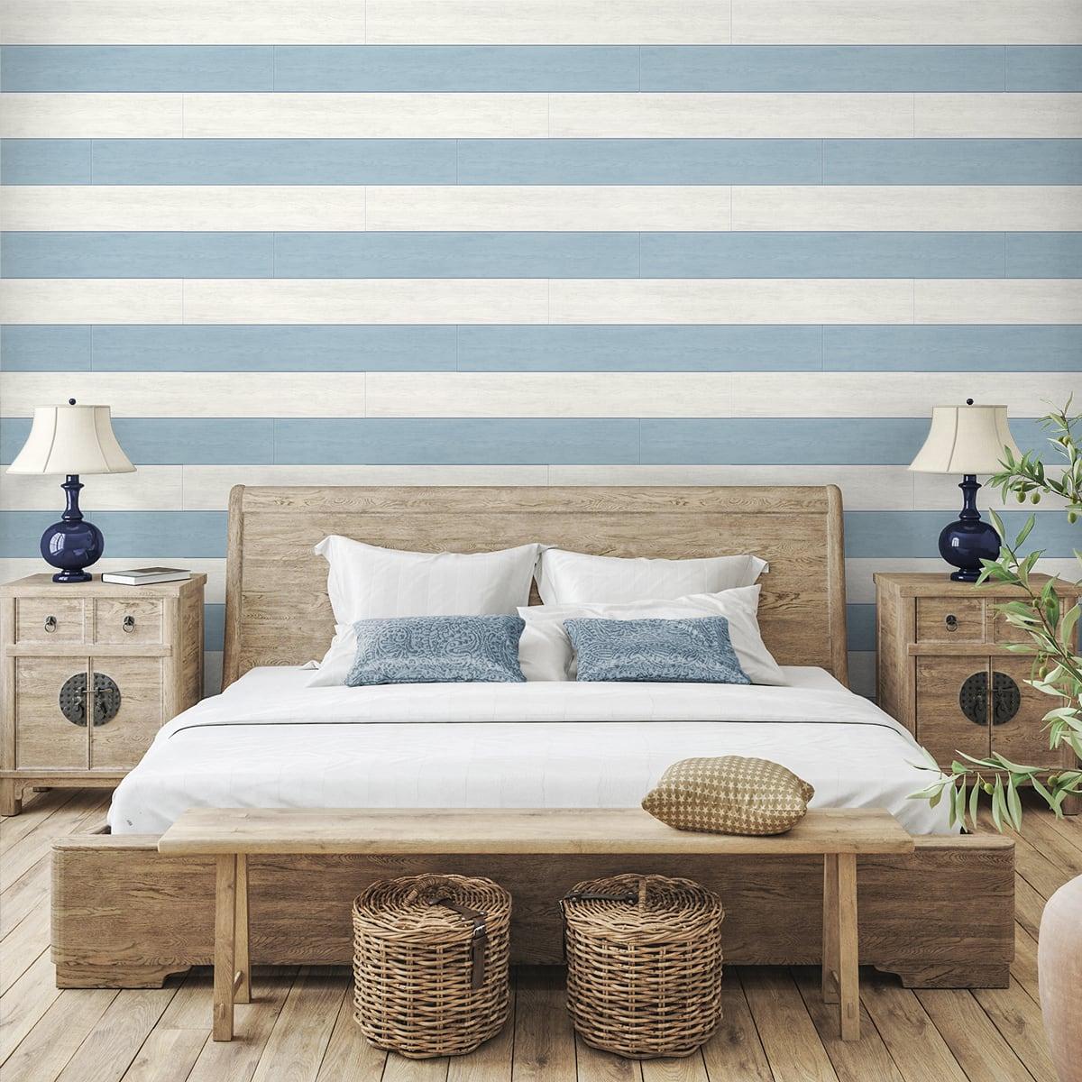 Seabrook Two Toned Shiplap Blue Wallpaper