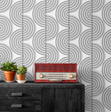 Seabrook Zen Geo Black Wallpaper