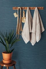 Seabrook Saybrook Faux Rushcloth Blue Wallpaper