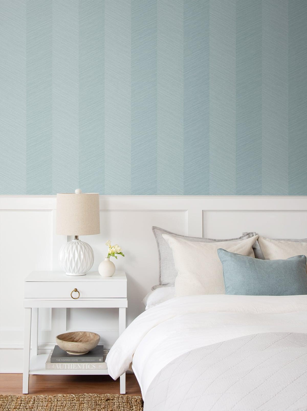 Seabrook Chevy Hemp Blue Wallpaper