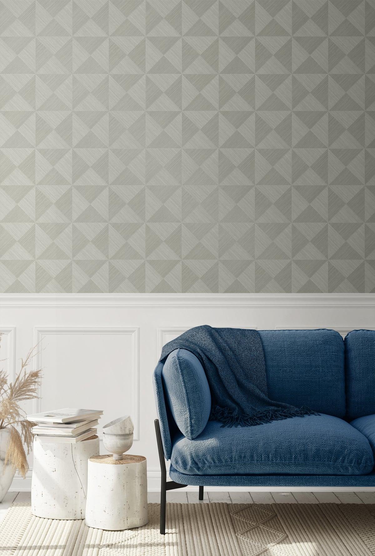 Seabrook Geo Inlay Grey Wallpaper