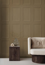 Seabrook Faux Wood Panel Brown Wallpaper