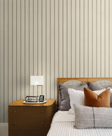 Seabrook Faux Wooden Slats Beige Wallpaper