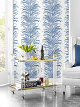 Seabrook Keana Palm Blue Wallpaper