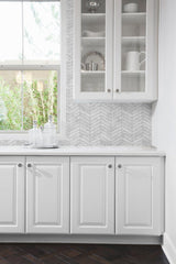 Seabrook Marbled Chevron Grey Wallpaper