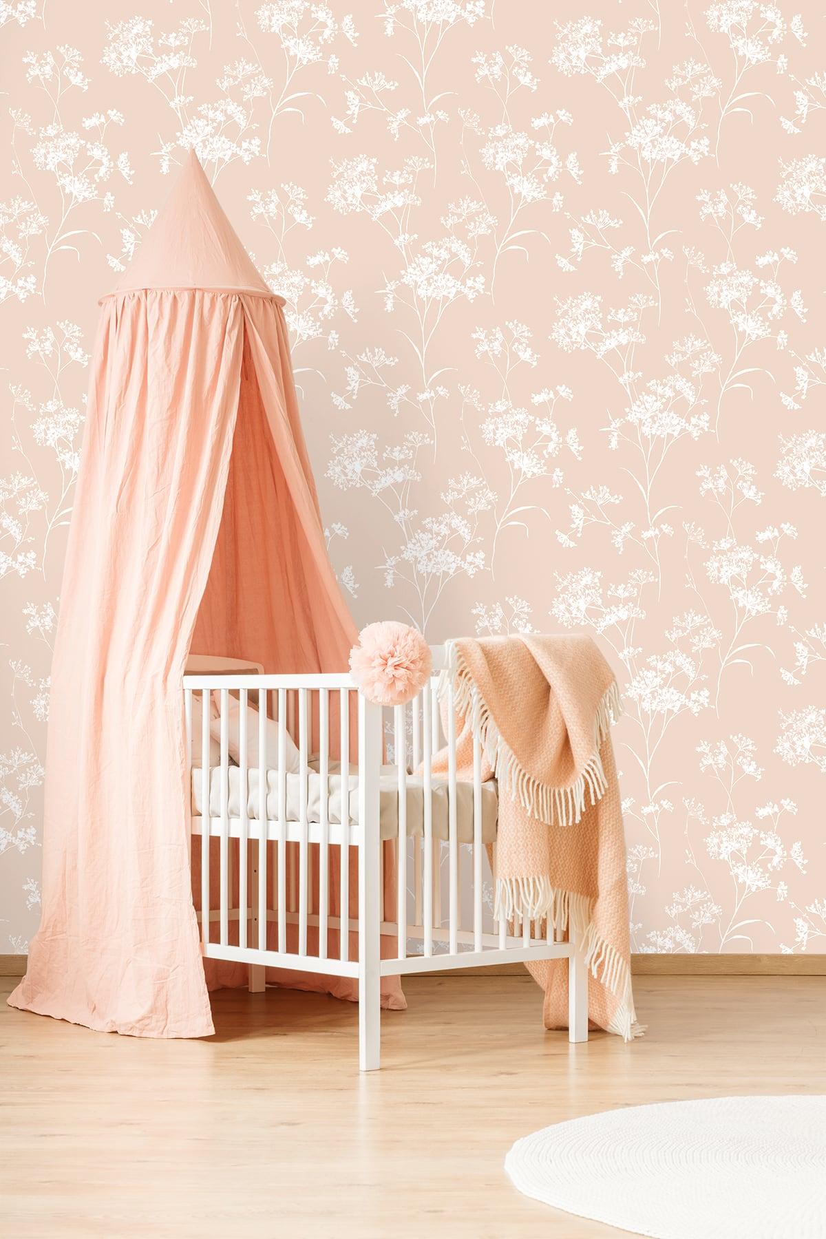 Seabrook Floral Mist Pink Wallpaper