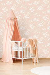 Seabrook Floral Mist Pink Wallpaper