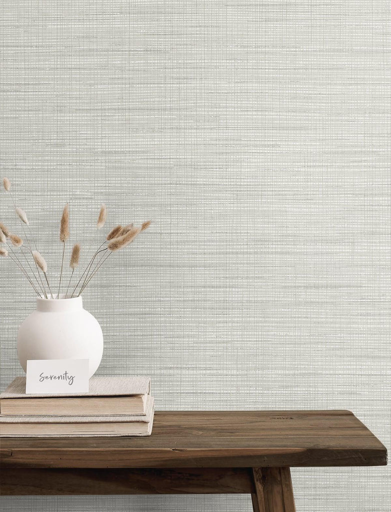 Seabrook Mei Stringcloth Grey Wallpaper