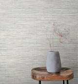 Seabrook Mei Stringcloth Grey Wallpaper