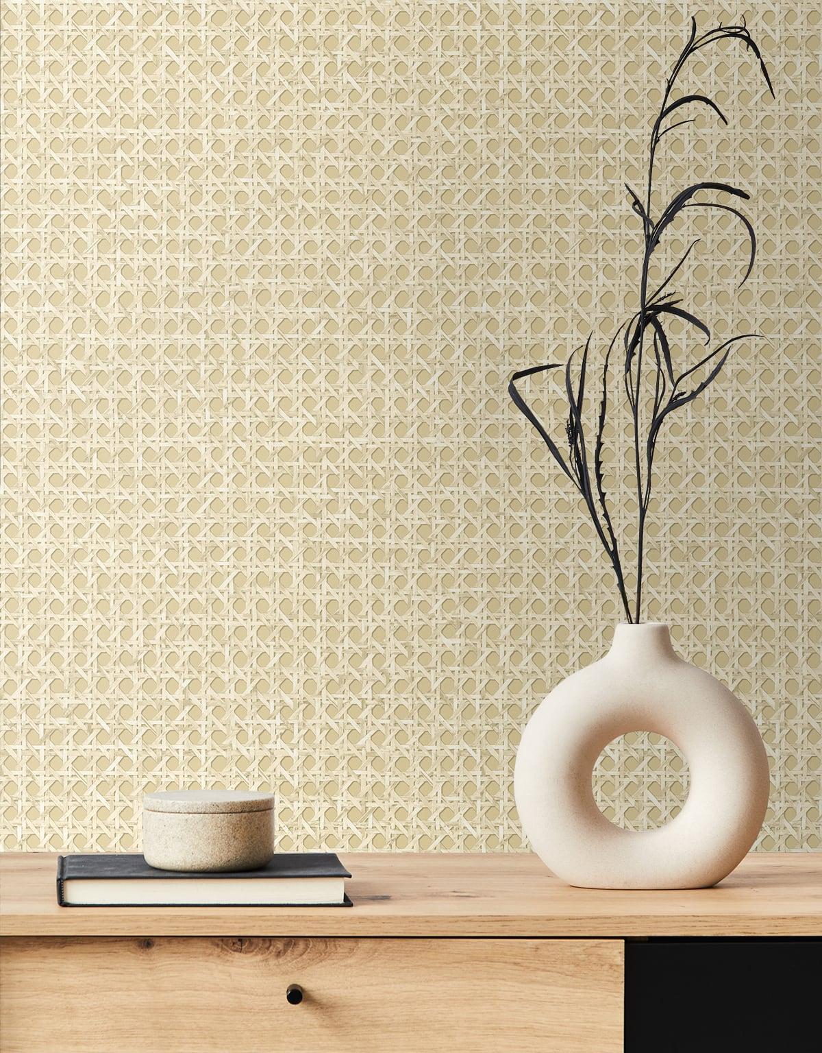 Seabrook Mika Beige Wallpaper