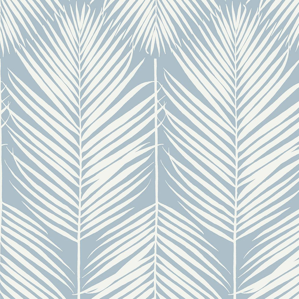 Seabrook Athena Palm Blue Wallpaper