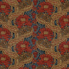 G P & J Baker Brantwood Velvet Red/Blue Fabric