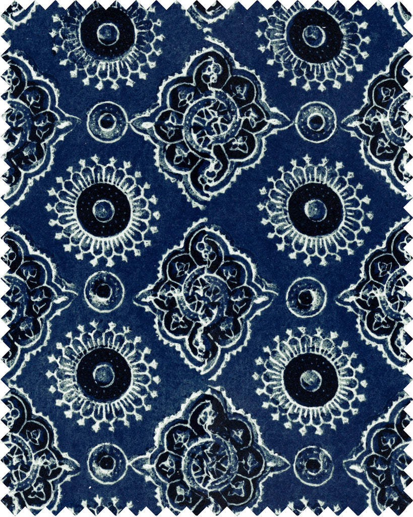 MindTheGap AJRAK BLUE/WHITE/BLACK Fabric