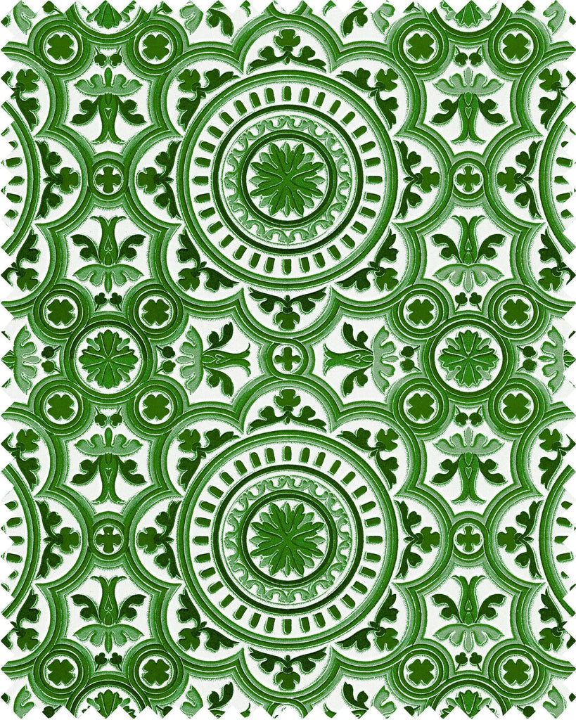 MindTheGap THE MANOR GREEN/WHITE Fabric