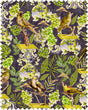 MindTheGap LA VOLIERE Velvet ANTHRACITE/GREEN/YELLOW/BROWN Fabric