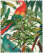 MindTheGap PARROTS OF BRASIL GREEN/RED/BLUE/WHITE Fabric