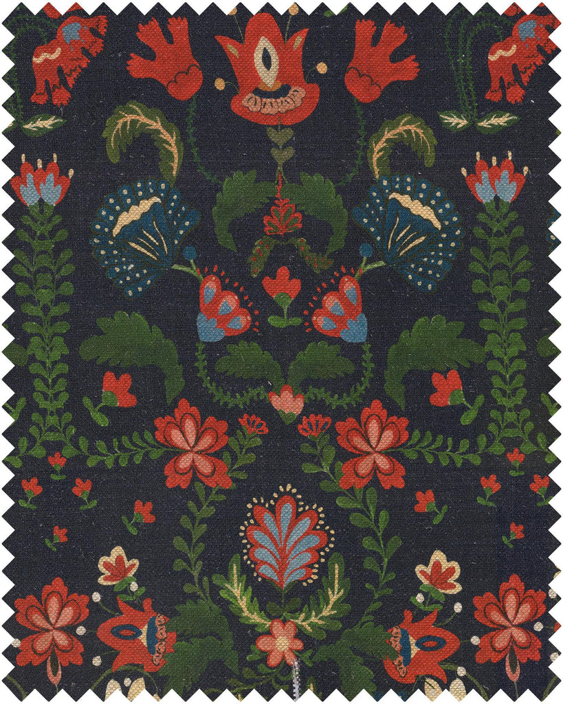 MindTheGap ZABOLA BLACK/RED/BLUE/GREEN Fabric