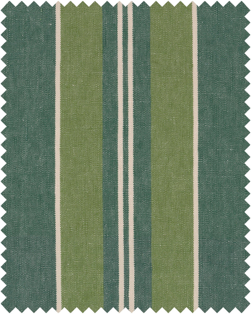 MindTheGap SZÉPVIZ STRIPE Heavy Linen GREEN/LIGHT GREEN/WHITE Fabric