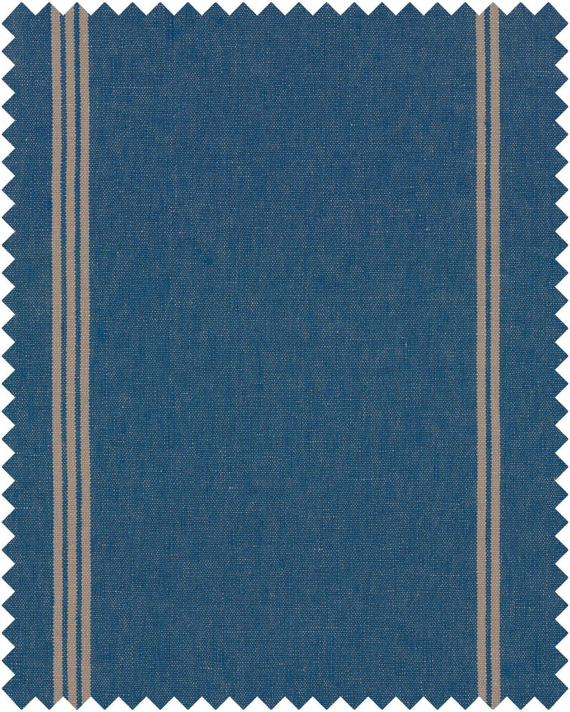 MindTheGap KATALIN STRIPE Heavy Linen BLUE/TAUPE Fabric