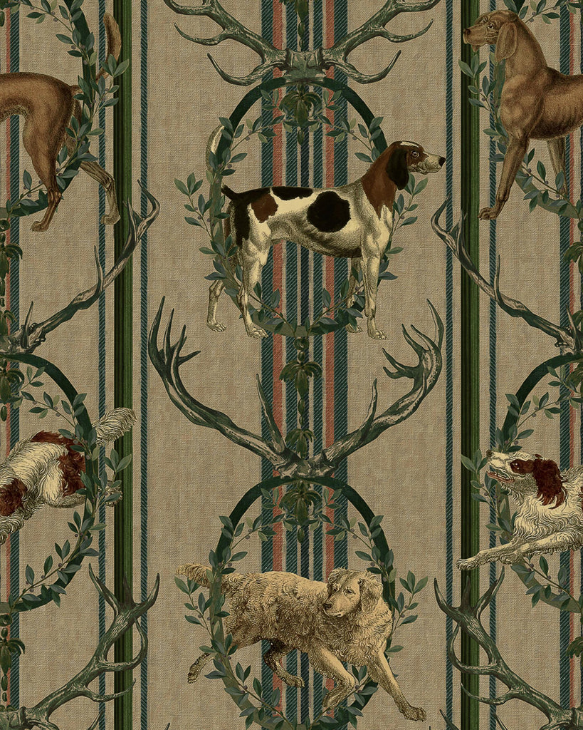 MindTheGap MOUNTAIN DOGS Taupe TAUPE/GREEN/BLUE/BROWN/BLACK Wallpaper