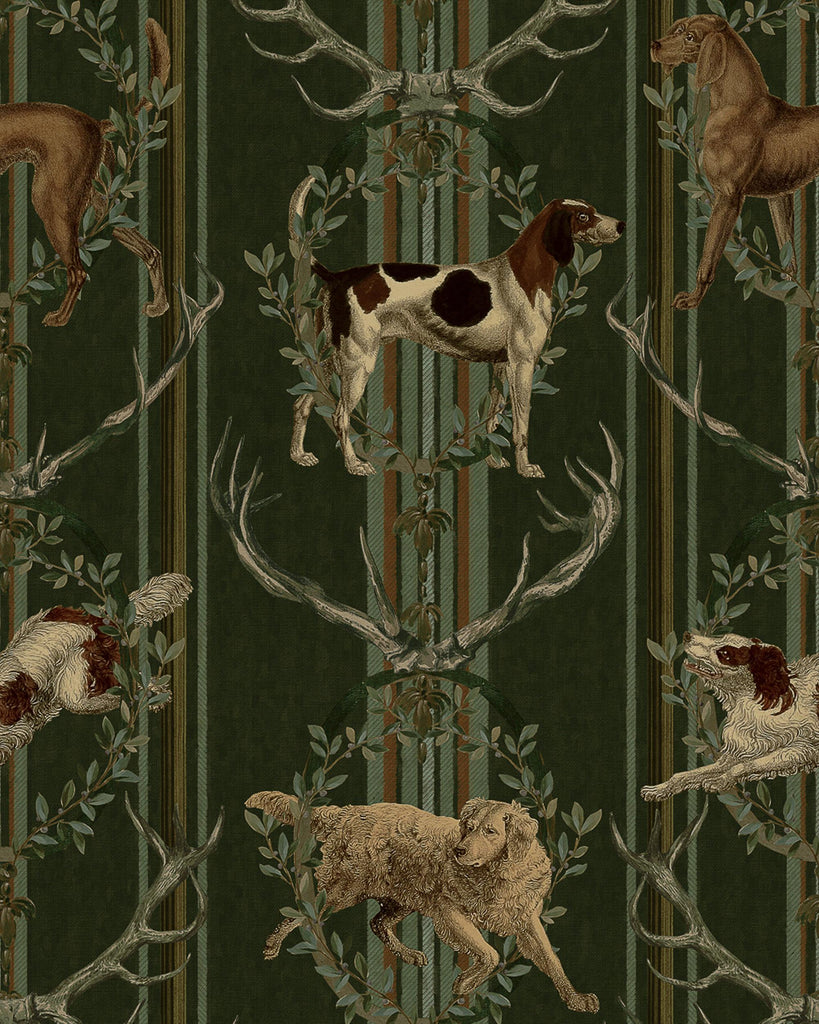 MindTheGap MOUNTAIN DOGS Cypress Green GREEN/YELLOW/TAUPE/BROWN Wallpaper