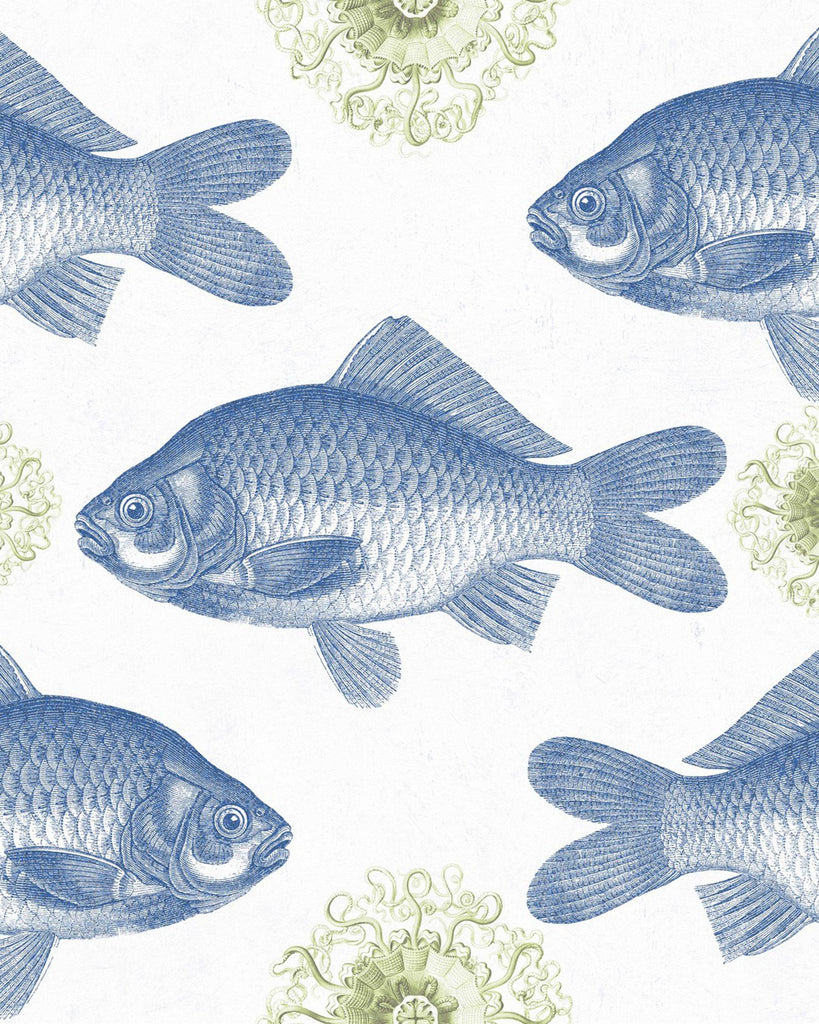 MindTheGap FISH BLUE Blue Wallpaper