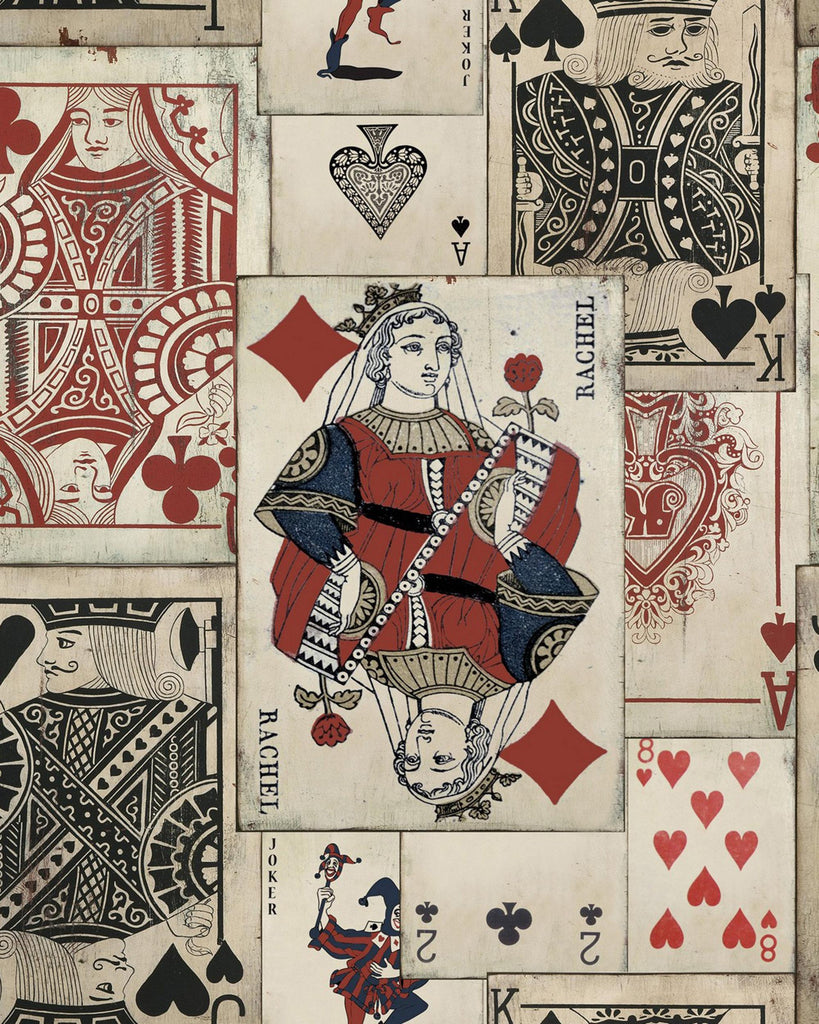 MindTheGap PLAY CARDS Red, Black & White Wallpaper