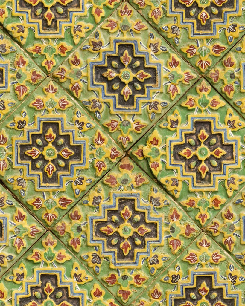 MindTheGap ITALIAN TILE Green, Yellow, Orange, Brown / Sepia Wallpaper