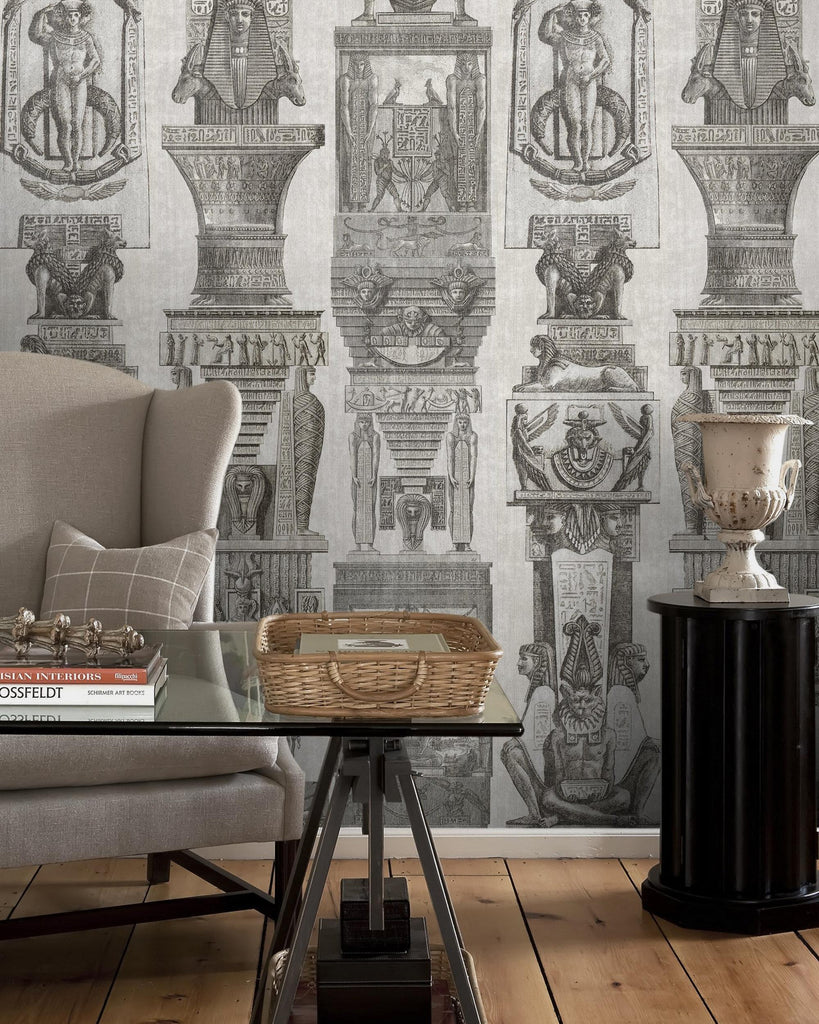 MindTheGap EGYPTIAN COLUMNS Taupe, Grey Wallpaper