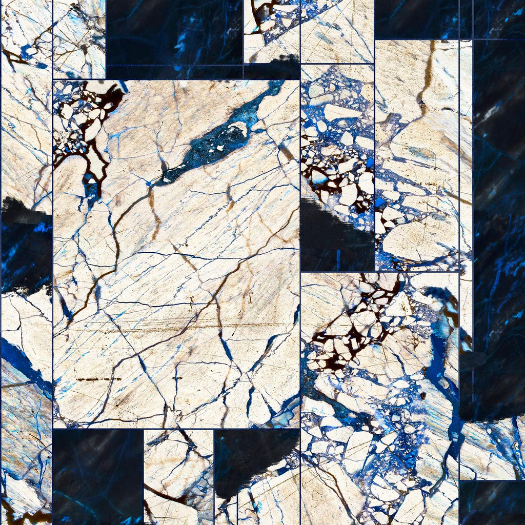 MindTheGap TRIBECA Inverted Taupe, Blue, Black Wallpaper