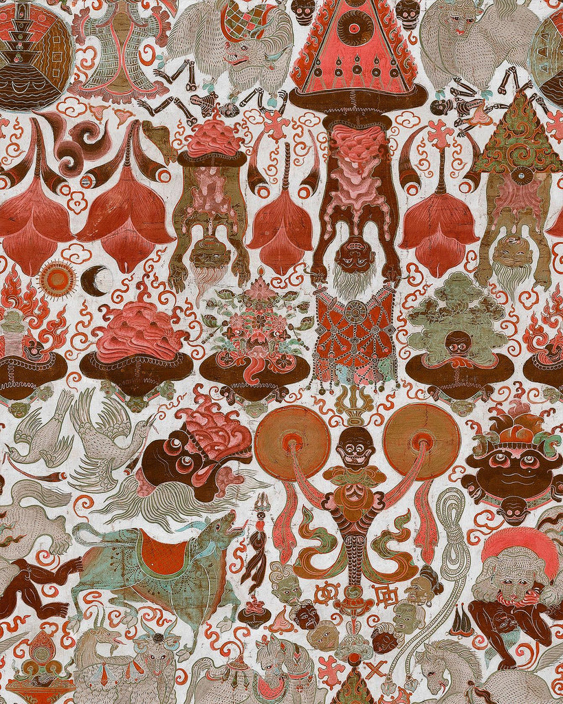 MindTheGap YAMA DHARMARAJA Light RED/BROWN/TAUPE Wallpaper