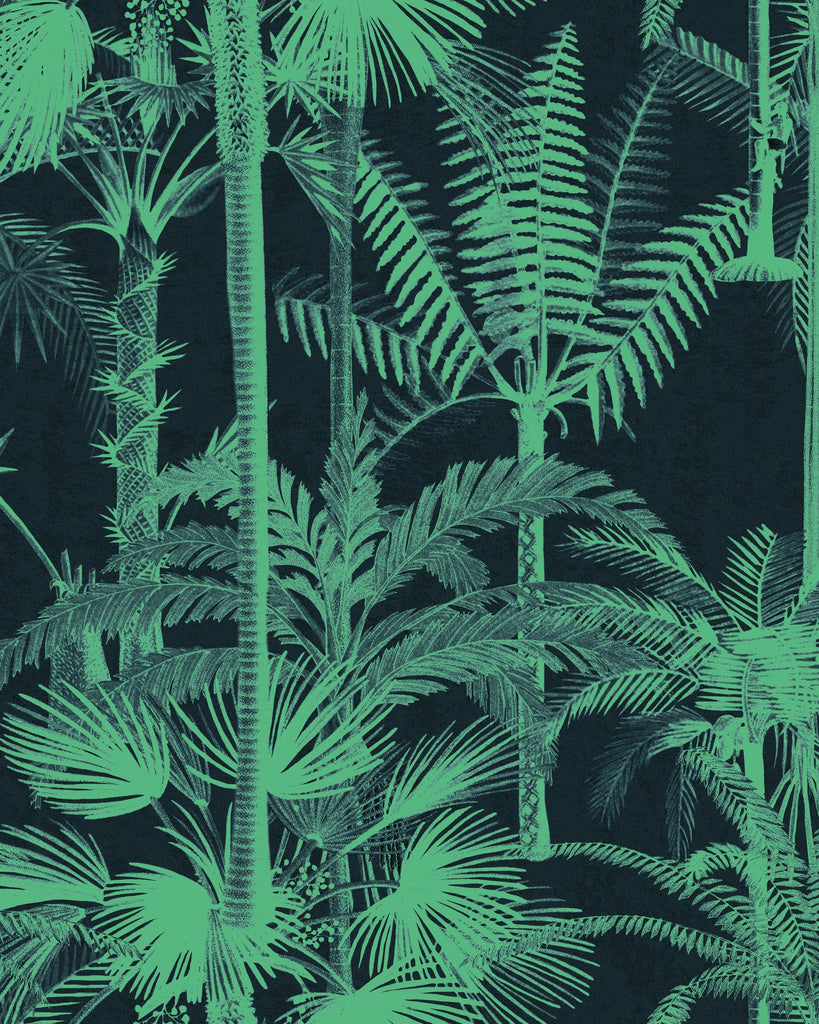 MindTheGap PALMERA CUBANA Dark ANTHRACITE/GREEN Wallpaper