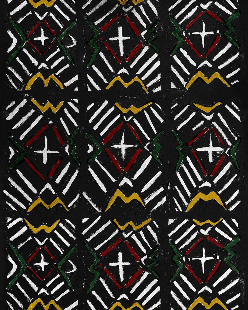 MindTheGap BAMANA Recoloured BLACK/RED/YELLOW/WHITE Wallpaper