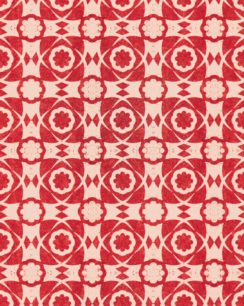 MindTheGap AEGEAN TILES Red RED/TAUPE Wallpaper