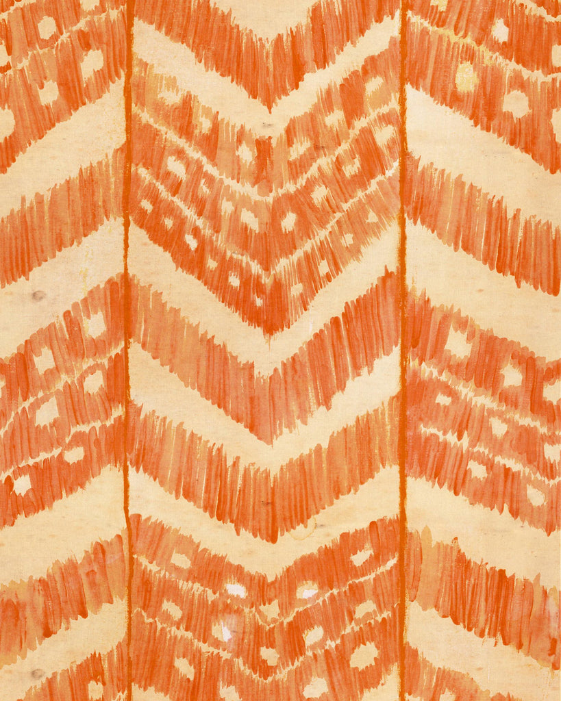 MindTheGap TURKISH IKAT Tangerine ORANGE/TAUPE Wallpaper