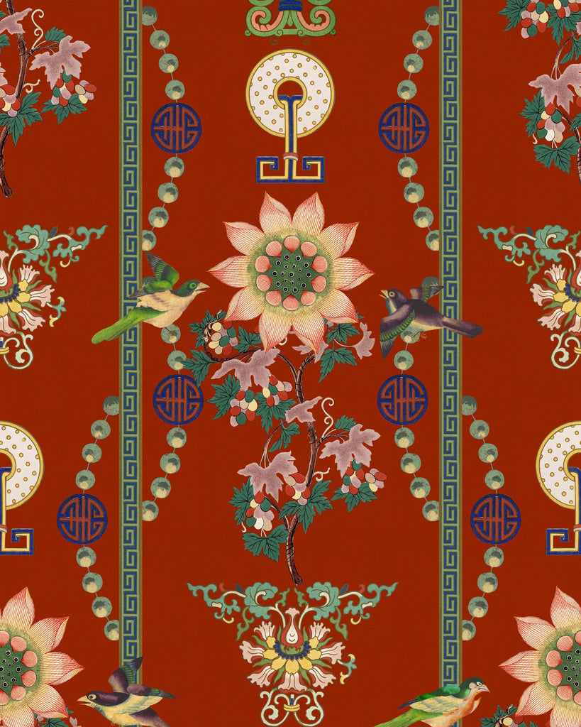 MindTheGap LIN YUAN Chinese Red RED/PINK/GREEN/YELLOW Wallpaper