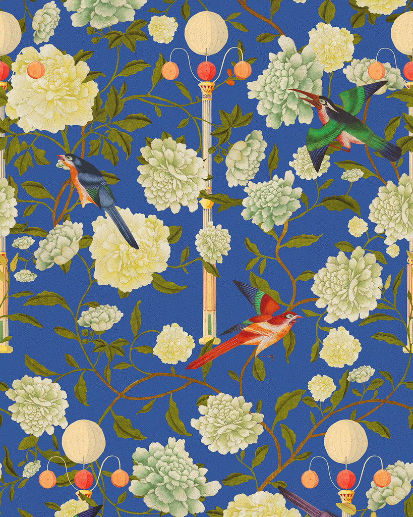 MindTheGap THE GARDEN OF IMMORTALITY Lapis Blue BLUE/WHITE/RED/GREEN Wallpaper