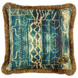 MindTheGap BAMILEKE Blue/Taupe Pillow