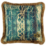 MindTheGap BAMILEKE Blue/Taupe Pillow
