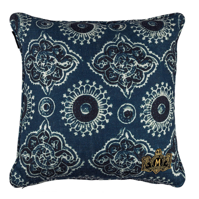 MindTheGap AJRAK Black/Blue/White Pillow