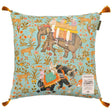 MindTheGap HINDUSTAN Aquamarine Black/Brown/Green/Red Pillow