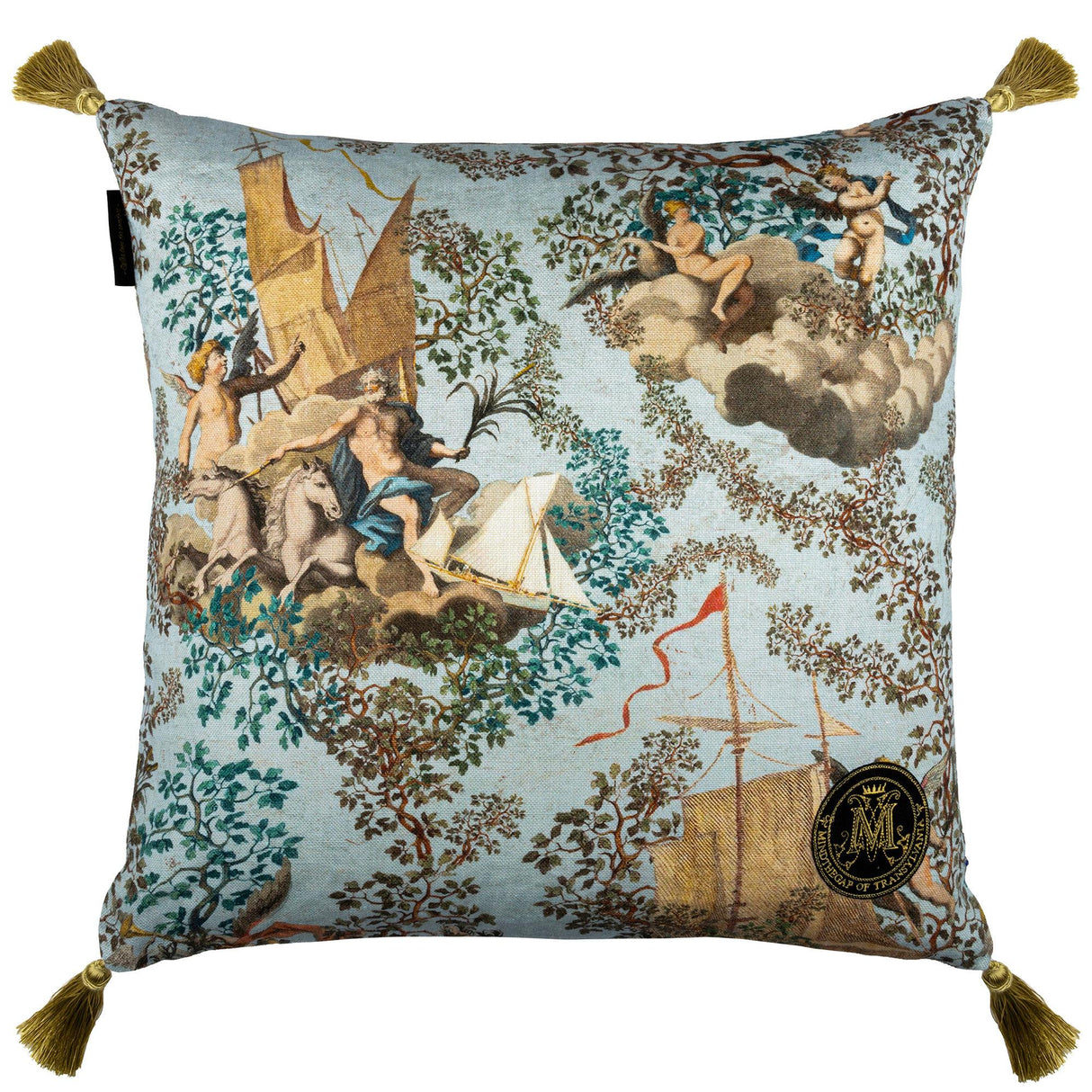 MindTheGap JOURNEY TO EDEN Blue/Brown/Green/Taupe Pillow