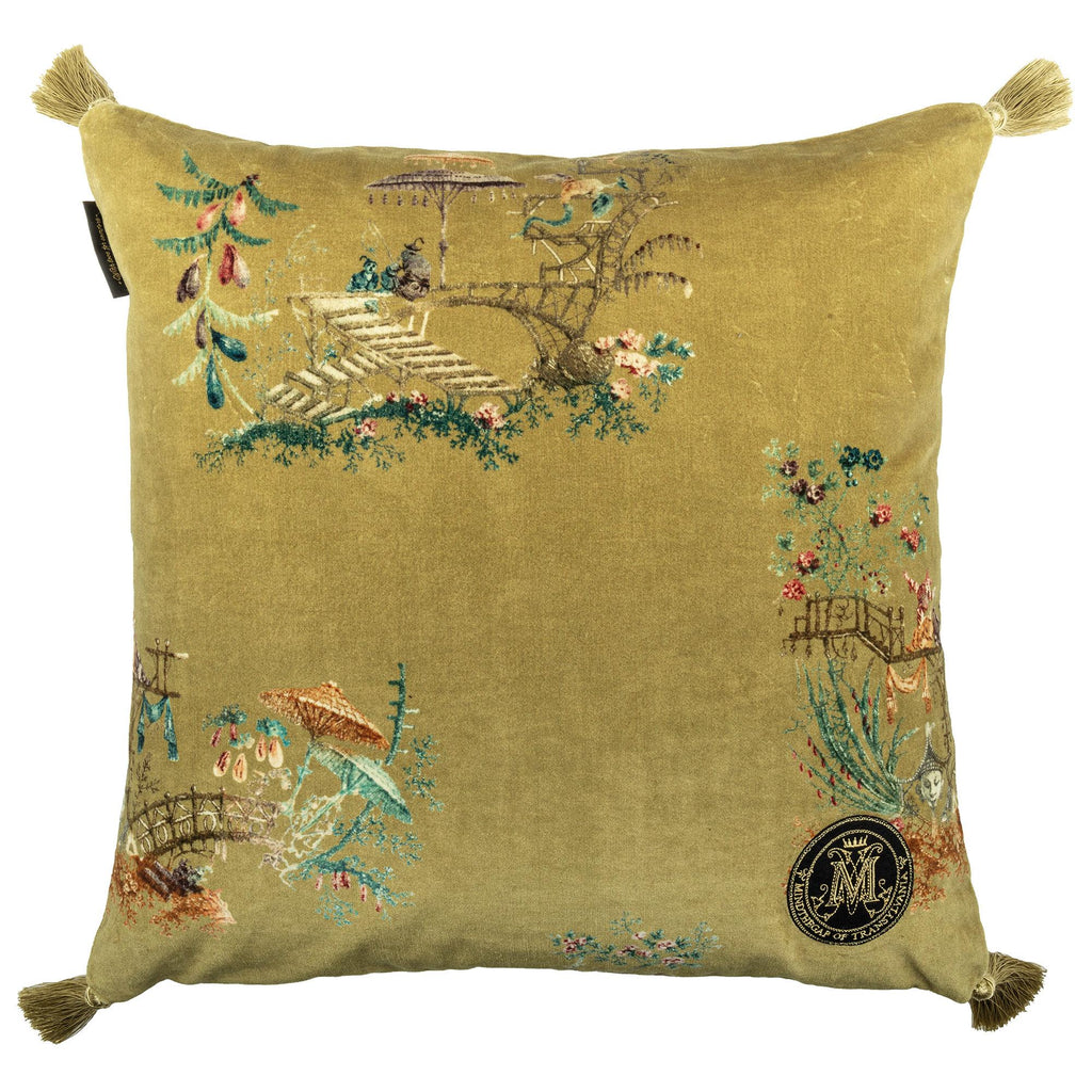 MindTheGap CHINOISERIE Blue/Brown/Green/Taupe Pillow