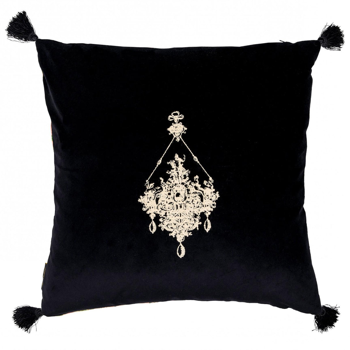 MindTheGap GEMME EMBROIDERY Brown/Green/Pink/Taupe Pillow