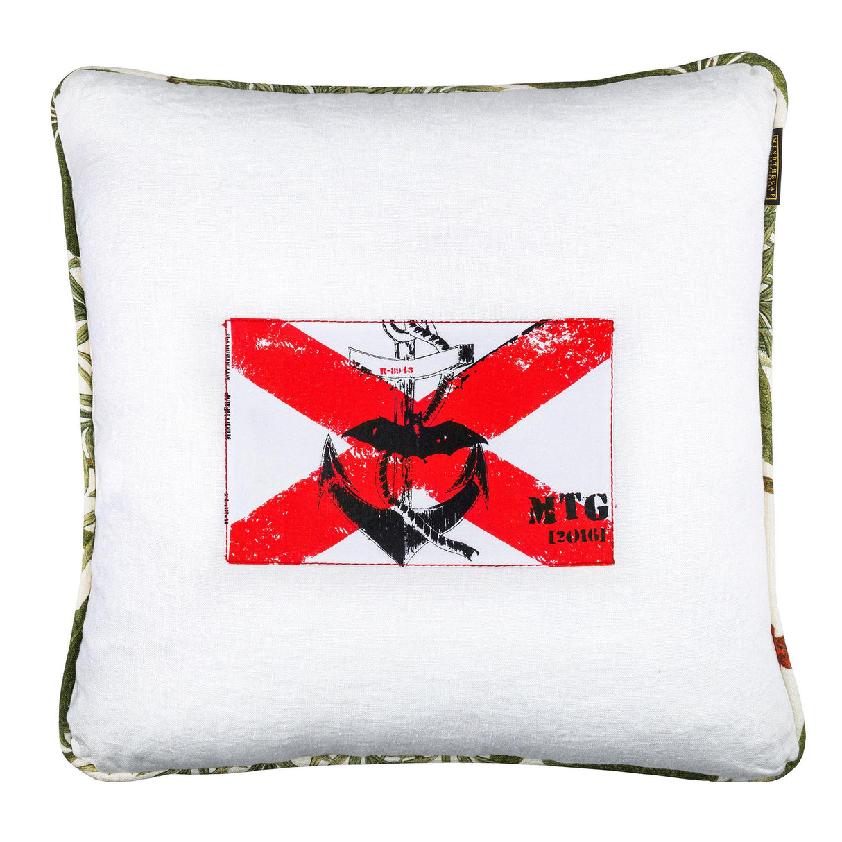 MindTheGap NAVAL FLAG II White. Black/Red/Brown Pillow