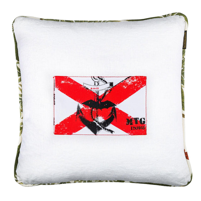 MindTheGap NAVAL FLAG II White. Black/Red/Brown Pillow