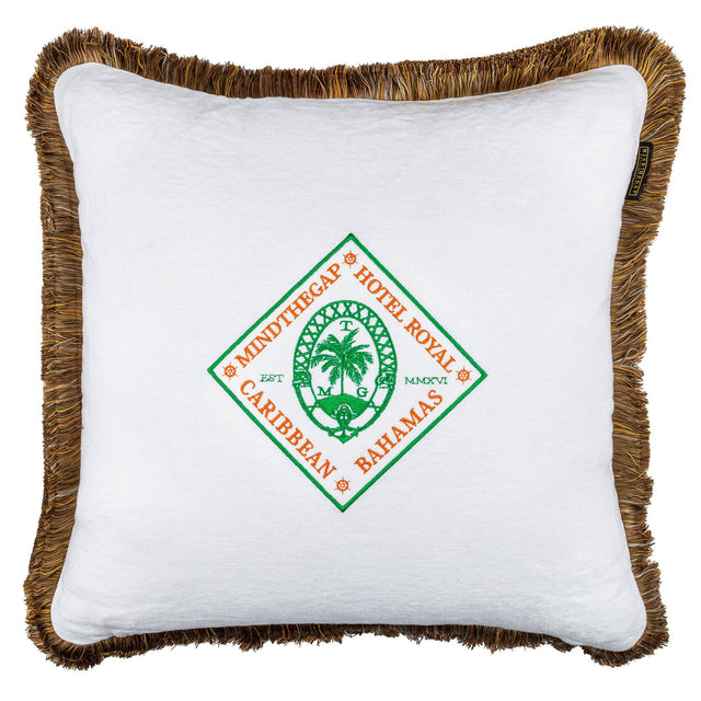 MindTheGap HOTEL ROYAL White/Orange/Green/Brown Pillow
