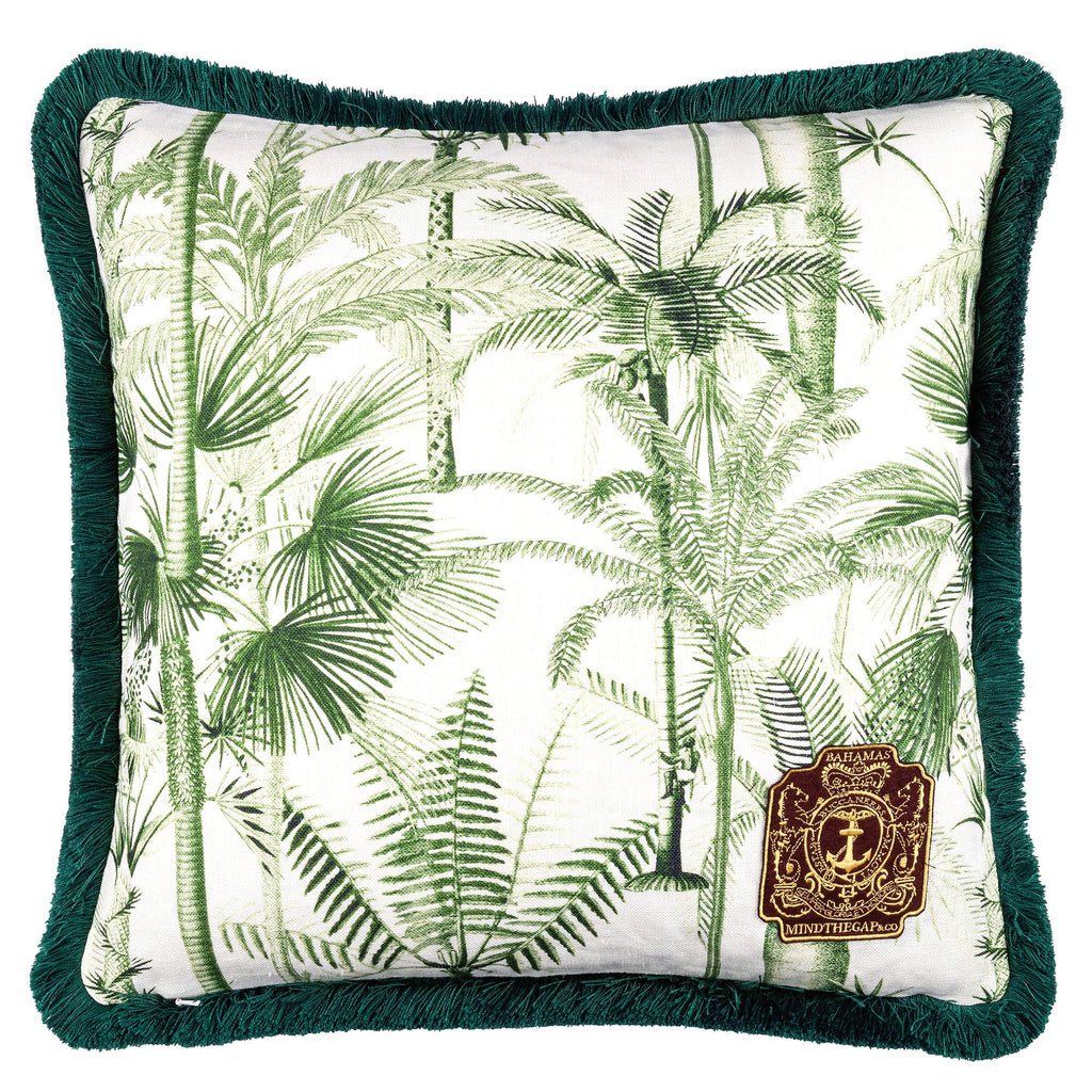 MindTheGap PALMERA CUBANA White/Green/Brown Pillow