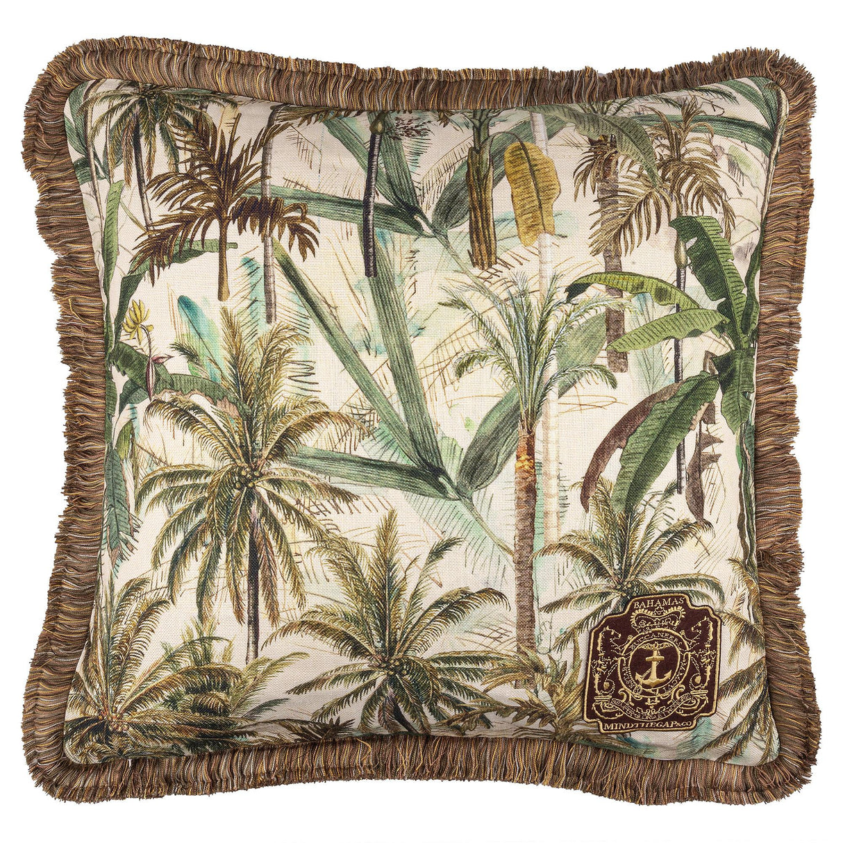 MindTheGap THE JUNGLE Brown/Green/Yellow Pillow