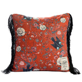 MindTheGap BLACK BIRD Black/Blue/Red Pillow